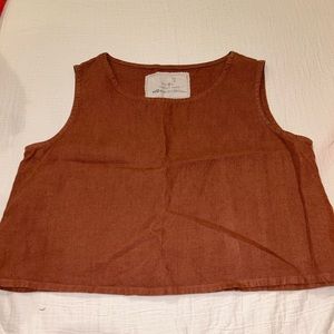 LINEN ORANGE CROP TOP